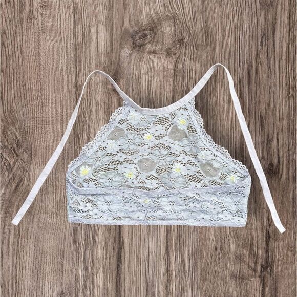 Hot Topic Lilac Purple Lace Bralette with Yellow Floral Daisy Accents Size SM - Picture 2 of 5